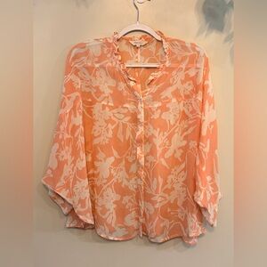 PART TWO "Nila" Oversized Blouse Floral Ruffle Collar Blouse - 38"PTP
